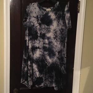 Navy tie dye tshirt dress